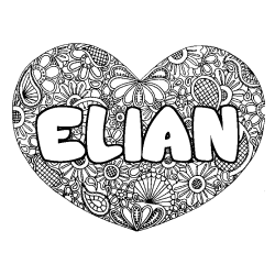 Dibujo para colorear ELIAN - decorado mandala de coraz&oacute;n