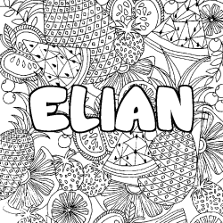 Coloración del nombre ELIAN - decorado mandala de frutas