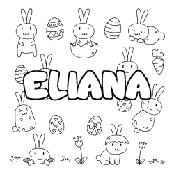 Coloración del nombre ELIANA - decorado Pascua