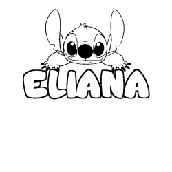 Coloración del nombre ELIANA - decorado Stitch