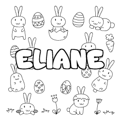 Coloración del nombre ELIANE - decorado Pascua