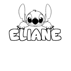 Coloración del nombre ELIANE - decorado Stitch