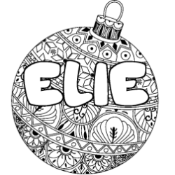 Dibujo para colorear ELIE - decorado bola de Navidad