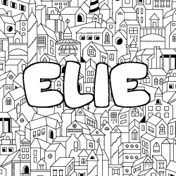 Dibujo para colorear ELIE - decorado ciudad