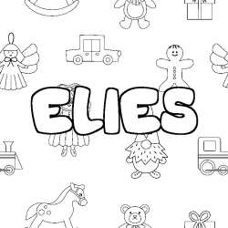 Coloración del nombre ELIES - decorado juguetes