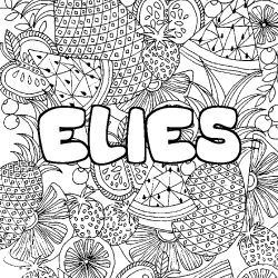 Coloración del nombre ELIES - decorado mandala de frutas