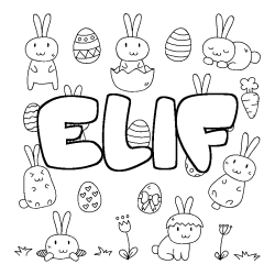 Coloración del nombre ELIF - decorado Pascua