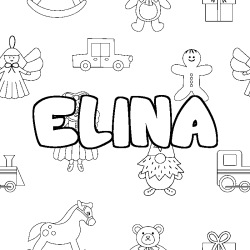 Coloración del nombre ELINA - decorado juguetes