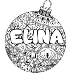 Coloración del nombre ÉLINA - decorado bola de Navidad