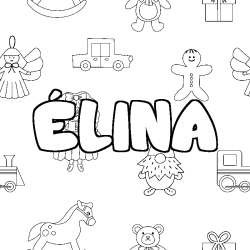 Coloración del nombre ÉLINA - decorado juguetes