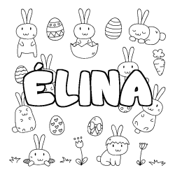 Coloración del nombre ÉLINA - decorado Pascua