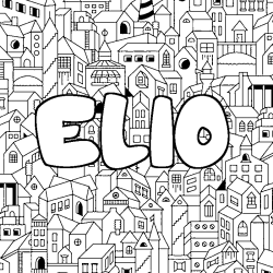 Coloración del nombre ELIO - decorado ciudad