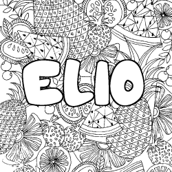 Dibujo para colorear ELIO - decorado mandala de frutas