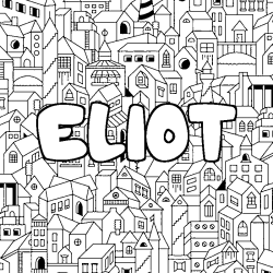 Dibujo para colorear ELIOT - decorado ciudad