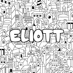 Dibujo para colorear ELIOTT - decorado ciudad