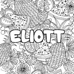 Dibujo para colorear ELIOTT - decorado mandala de frutas