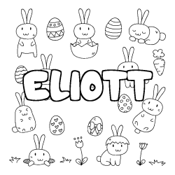 Coloración del nombre ELIOTT - decorado Pascua