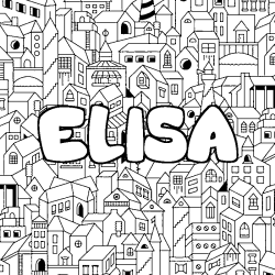 Coloración del nombre ELISA - decorado ciudad