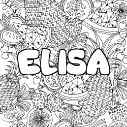 Coloración del nombre ELISA - decorado mandala de frutas