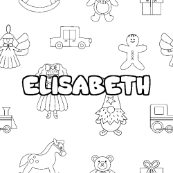 Coloración del nombre ELISABETH - decorado juguetes