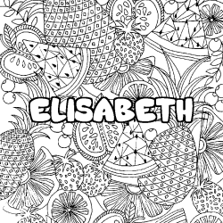 Coloración del nombre ELISABETH - decorado mandala de frutas