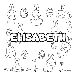 Coloración del nombre ELISABETH - decorado Pascua