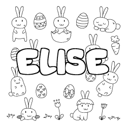 Coloración del nombre ELISE - decorado Pascua