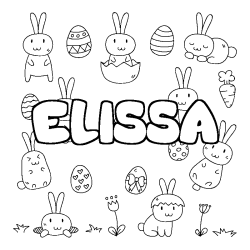 Coloración del nombre ELISSA - decorado Pascua