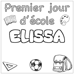 Coloración del nombre ELISSA - decorado primer día de escuela