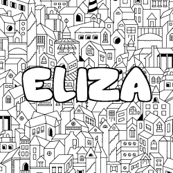 Coloración del nombre ELIZA - decorado ciudad