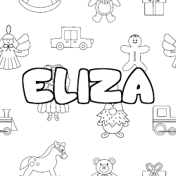 Coloración del nombre ELIZA - decorado juguetes