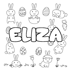 Coloración del nombre ELIZA - decorado Pascua