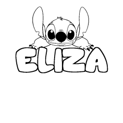 Coloración del nombre ELIZA - decorado Stitch