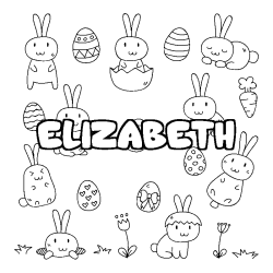 Coloración del nombre ELIZABETH - decorado Pascua