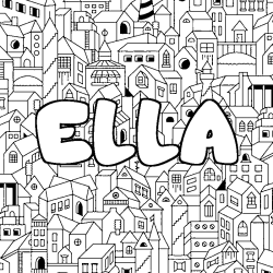 Coloración del nombre ELLA - decorado ciudad