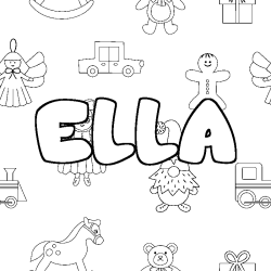 Coloración del nombre ELLA - decorado juguetes