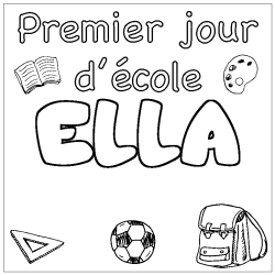 Coloración del nombre ELLA - decorado primer día de escuela