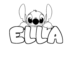 Coloración del nombre ELLA - decorado Stitch