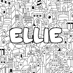 Coloración del nombre ELLIE - decorado ciudad