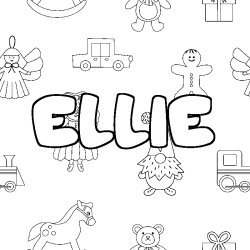 Coloración del nombre ELLIE - decorado juguetes