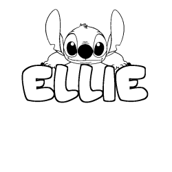 Coloración del nombre ELLIE - decorado Stitch