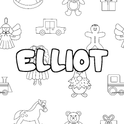 Dibujo para colorear ELLIOT - decorado juguetes