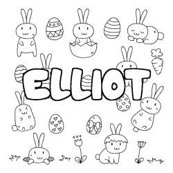 Coloración del nombre ELLIOT - decorado Pascua