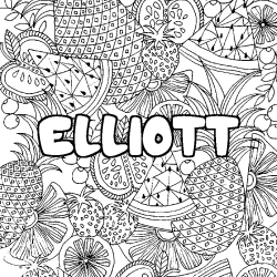 Coloración del nombre ELLIOTT - decorado mandala de frutas