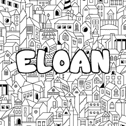 Coloración del nombre ELOAN - decorado ciudad