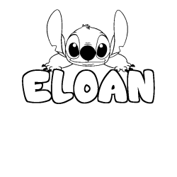 Coloración del nombre ELOAN - decorado Stitch