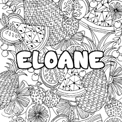 Coloración del nombre ELOANE - decorado mandala de frutas