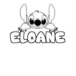 Coloración del nombre ELOANE - decorado Stitch