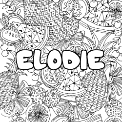 Coloración del nombre ELODIE - decorado mandala de frutas