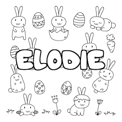 Coloración del nombre ELODIE - decorado Pascua